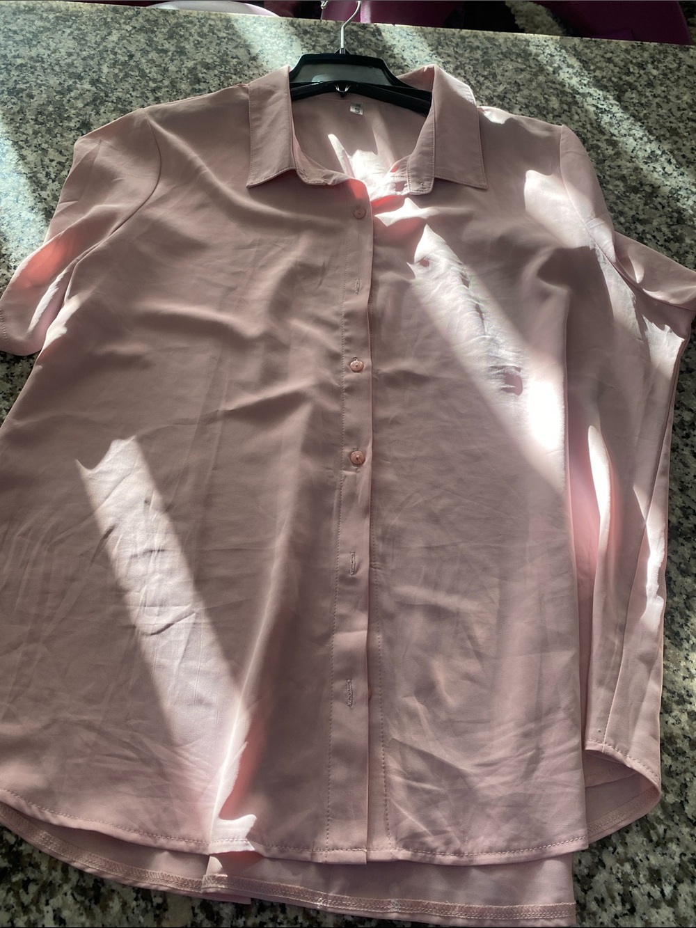 Pink Blouse Top with Tag Detail